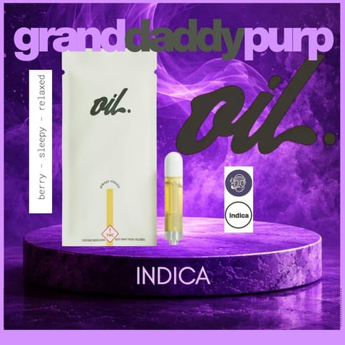Grand Daddy Purps 1g Distillate Vape Cartridge by Oil by Craft | Golden Rookie