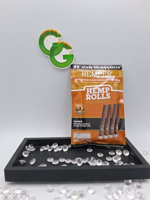 Mango Mini Hemp Rolls With Glass Tips 4 Pack Hemper