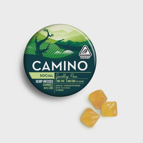 Social Sparkling Pear Gummies - 2mg THC 6mg CBD - 10ct - Regular