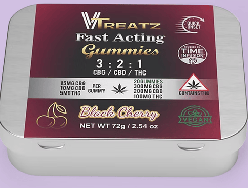 Vtreatz Black Cherry 3:2:1 Gummies