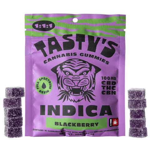 Blackberry 1:1:1 THC:CBD:CBN 10pk Gummies (Tasty's)