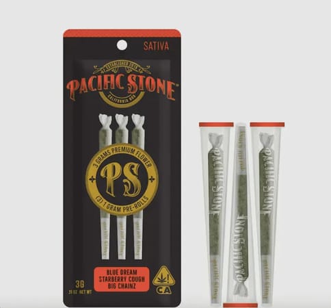 Pacific Stone | Purple Tangie / Strawberry Cough / Blue Dream (S) | 1g x 3 Preroll Joints