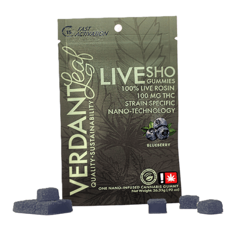 ROSIN NANO GUMMY | BLUEBERRY | 1:1 THC:CBN | BLUEBERRY MUFFIN | INDICA DOMINANT HYBRID | 100MG TOTAL | 1 SCORED GUMMY