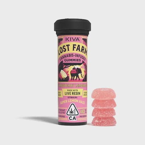Lost Farm | Live Resin (Super Lemon Haze) Strawberry Lemonade (S) | 10mg THC x 10 Gummies