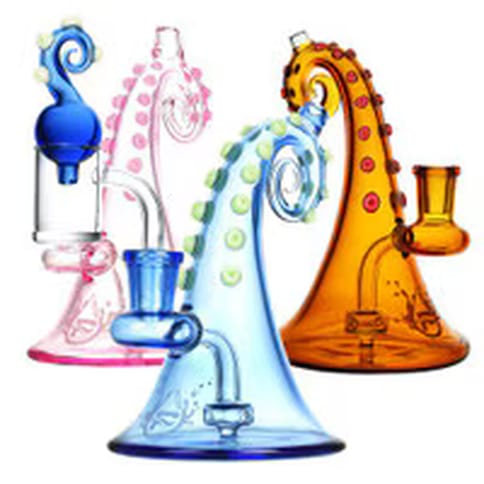 Pulsar Mini Octopus Glass Dab Rig Set | 4.5" | Colors Vary
