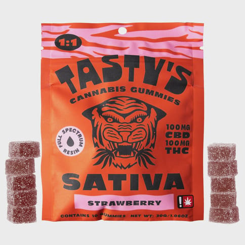 Strawberry 1:1 THC:CBD 10pk Gummies (Tasty's)