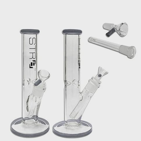STR8 10'' Water Pipe Straight Tube w/ Ice Catcher (Blue)