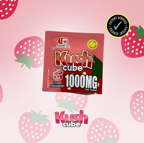 Kush Drops | 1000mg THC | Stoned Strawberry Gummy | 10ct