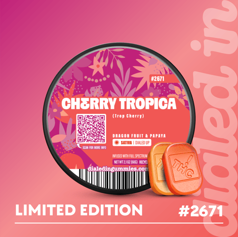 Dialed In - Cherry Tropica - (S) Live Rosin Gummies (100mg)