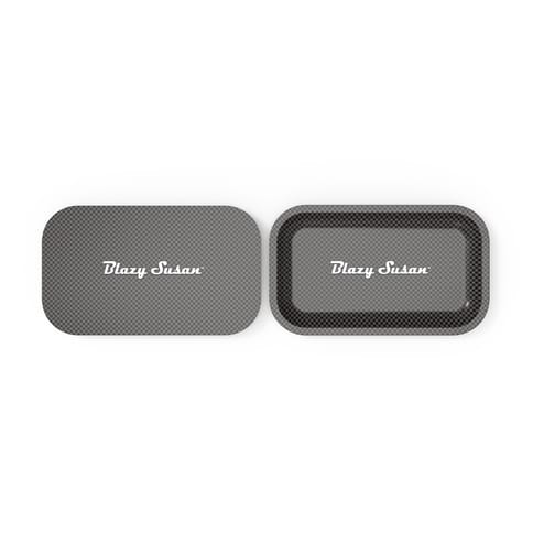 Blazy Susan Rolling Tray (with lid) - - Carbon Black Fiber