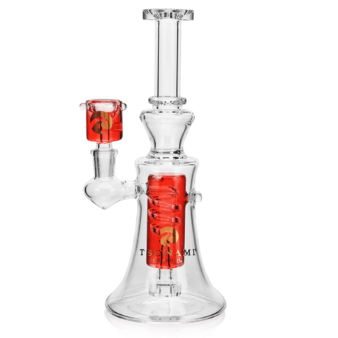 Water Pipe - Freezable Glycerine - Swirl Edition - 9" - Red