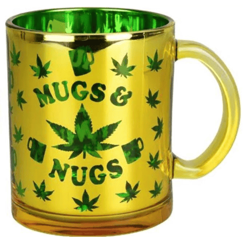 Glass Coffee Mug 16 oz Gold