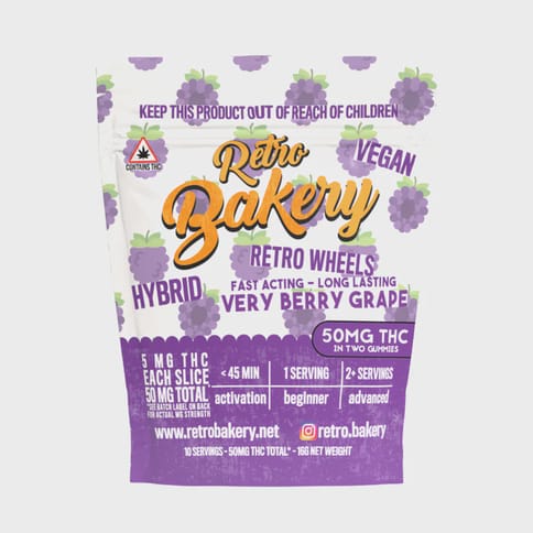 Retro Bakery | Gummy Wheel | Very Berry Grape | 2x25mg
