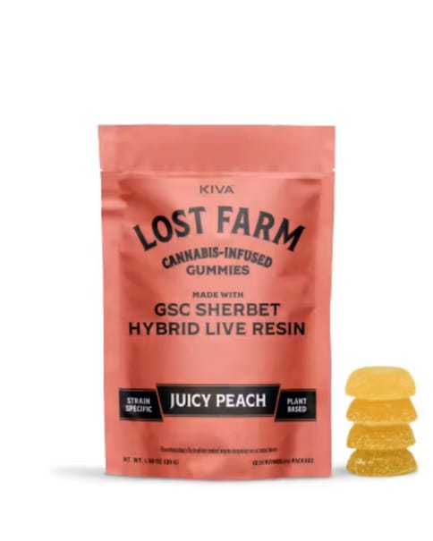 Live Resin Gummies GSC Sherbert Juicy Peach