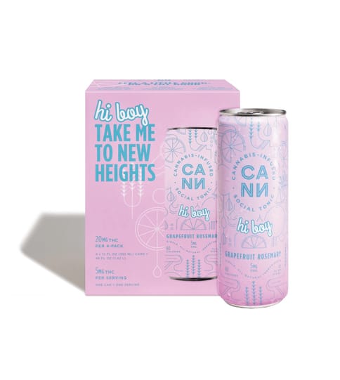 CANN | Grapefruit Rosemary | 5mg THC x 4 Infused Social Tonic Cans