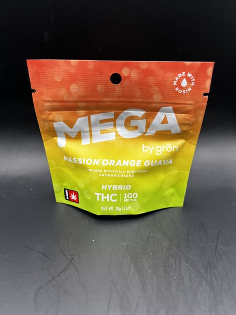 Grön | 100MG | Passion Orange Guava (Hybrid) MEGA Pearl