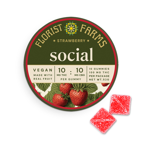 Florist Farms - Strawberry | 10MG 'Social' Gummies
