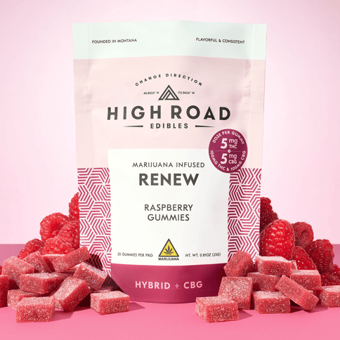 High Road - Renew|Recover Gummies - Raspberry 1:1 CBG