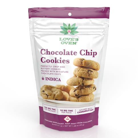 Love's Oven Chocolate Chip Cookies Indica 100mg