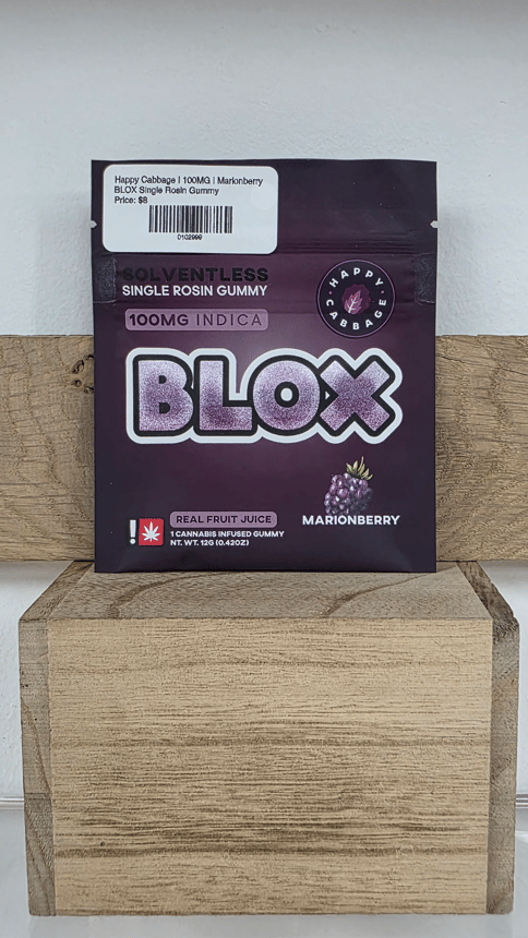 Happy Cabbage | 100MG | Marionberry BLOX Single Rosin Gummy