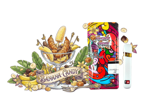 PUNCH BOWL | FLAVORED CARTRIDGE | BANANA CANDY | HYBRID | 1 GRAM | DISPOSABLE