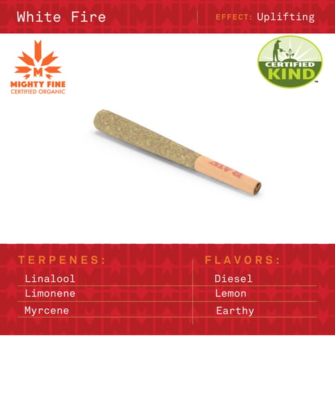 Apothecare Certified Organic Mighty Fine White Fire OG Pre-Roll 1g