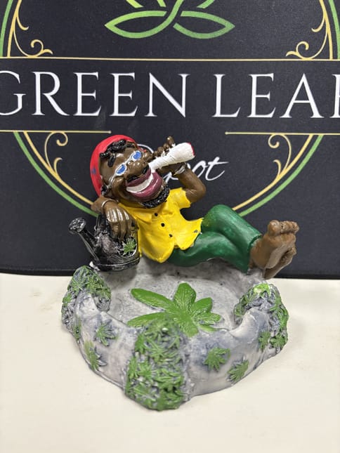 Rasta Man AshTray - Rasta Man Smoking with Watering Can