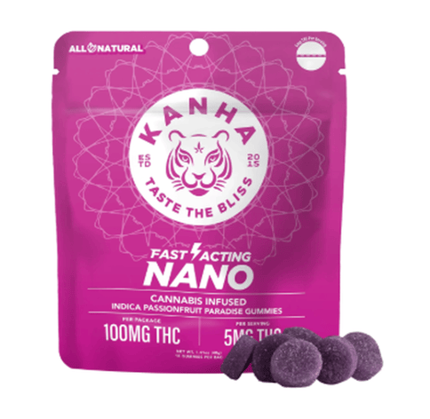 Kanha | Nano | Passionfruit Paradise | Gummies | Indica | 100mg | 20pk