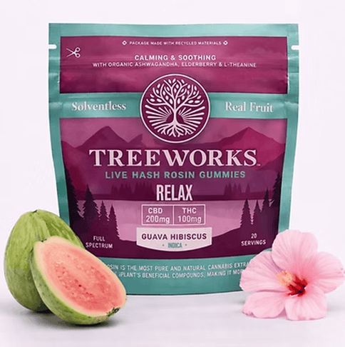 Relax: Guava Hibiscus Hash Rosin Gummies - 100mg