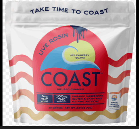 Strawberry Guava Live Rosin Gummy 100 mg - Coast