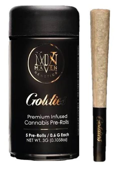 Maven Genetics | Lipstain | Goldies | Infused Preroll | Indica | 5PK | 3g