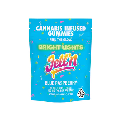 Bright Lights | Jell'n Blue Raspberry | Gummies | Hybrid | 10pk | 100mg