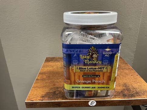 Lazy Monkey Blue Lotus Orange Peach Gummies