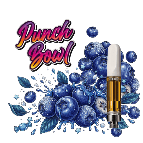 PUNCH BOWL | FLAVORED CARTRIDGE | BLUEBERRY BLAST | INDICA | 1 GRAM | 510 THREAD