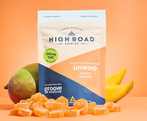 High Road - Unwind Solventless Gummies - Mango