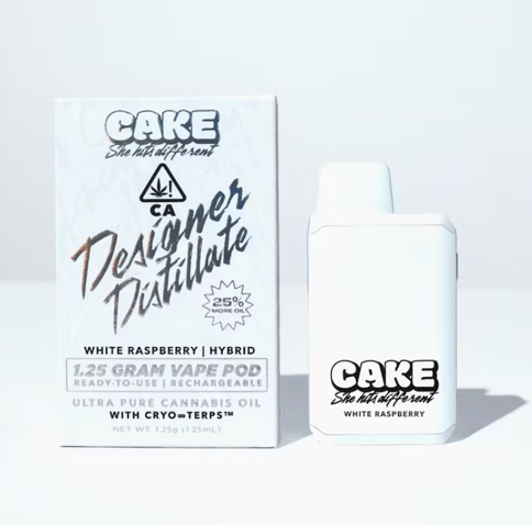 CAKE - DD Pod - 1.25 gram Rechargeable - White Raspberry