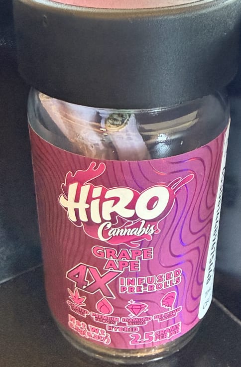 Hiro 5pk Infused Preroll - Grape Ape