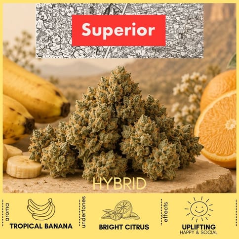 Banana Mimosa Deli Cannabis Flower by Superior | Golden Rookie