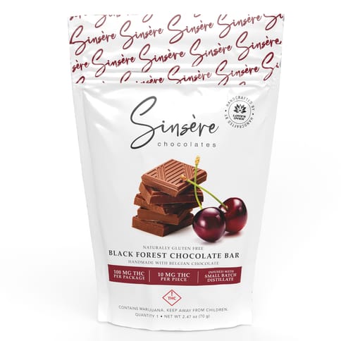Sinsere Belgian Chocolate Bar Black Forest Cherry 100mg