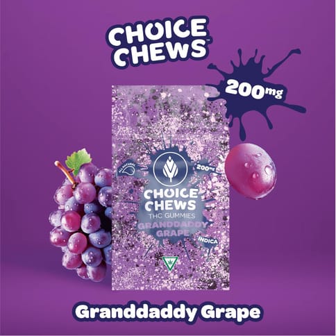 (MED) Choice Chews 200mg - Grandaddy Grape (Indica)