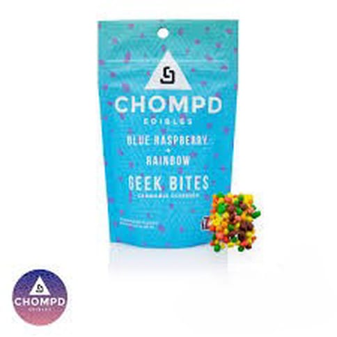 Blue Raspberry Rainbow 10 Pck 100mg Geek Bites (Chompd)
