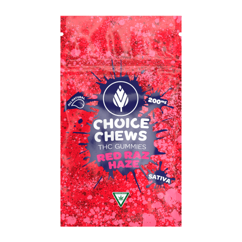 Choice Chews - Red Razz Haze - 200mg (Sativa)