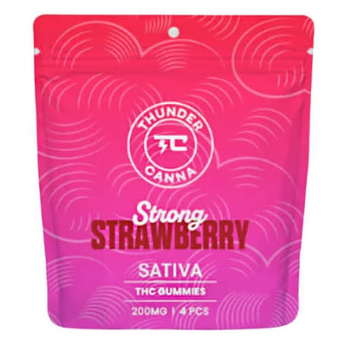 Strawberry 200mg Gummies | Thunder Canna