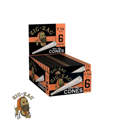 Zig Zag - 36pk Ultra thin Pre-Rolled Cones 1 1/4" 6pc