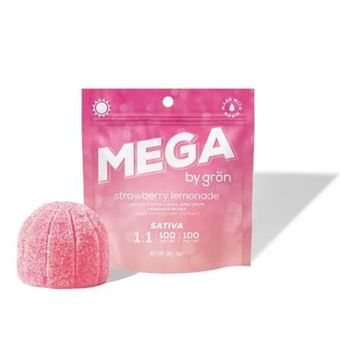 1:1 CBC/THC Strawberry Lemonade 100MG Mega Pearl (Gron)