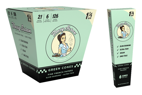 Green Paper Cones - 1 1/4 