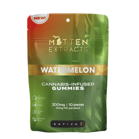 Watermelon - Mitten Extracts - Gummies - Sativa - 200MG**