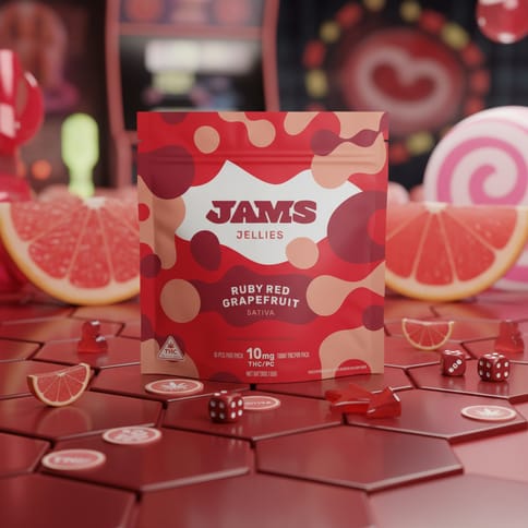 JAMS - Jellies Classic Gummies 10 Pack 10mg - Sativa: Ruby Red Grapefruit