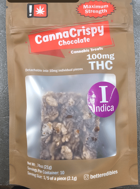 CannaCrispy | Chocolate Rice Crispy Treat (Indica) | 100mg