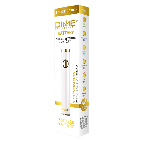 White - Universal 510 Thread Battery - 5th Generation